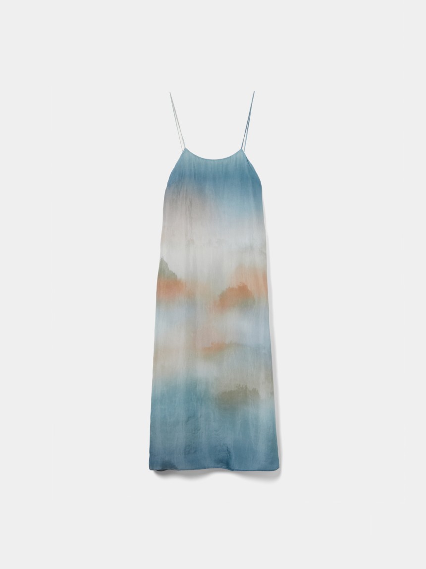 Vestido estampado em liocel