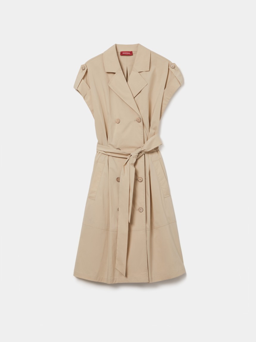 Vestido gabardine com cinto