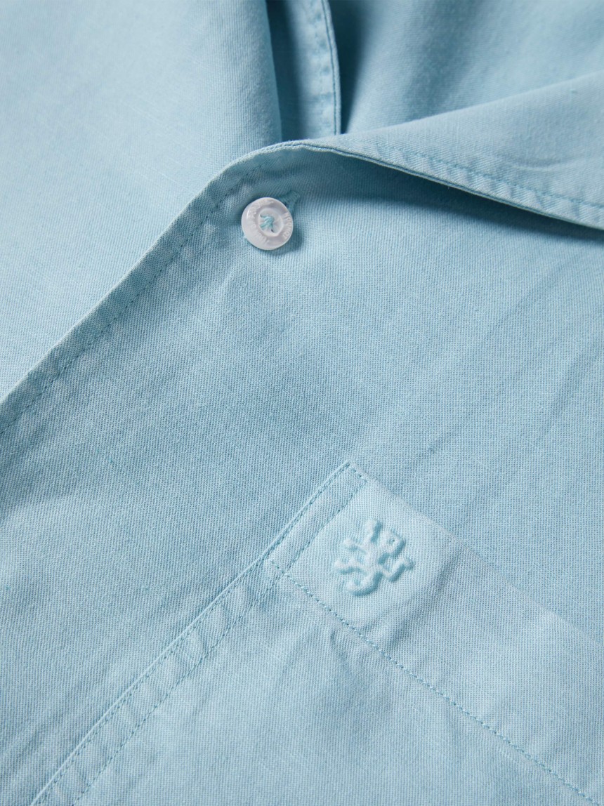 Short-sleeved shirt in lyocell and linen
