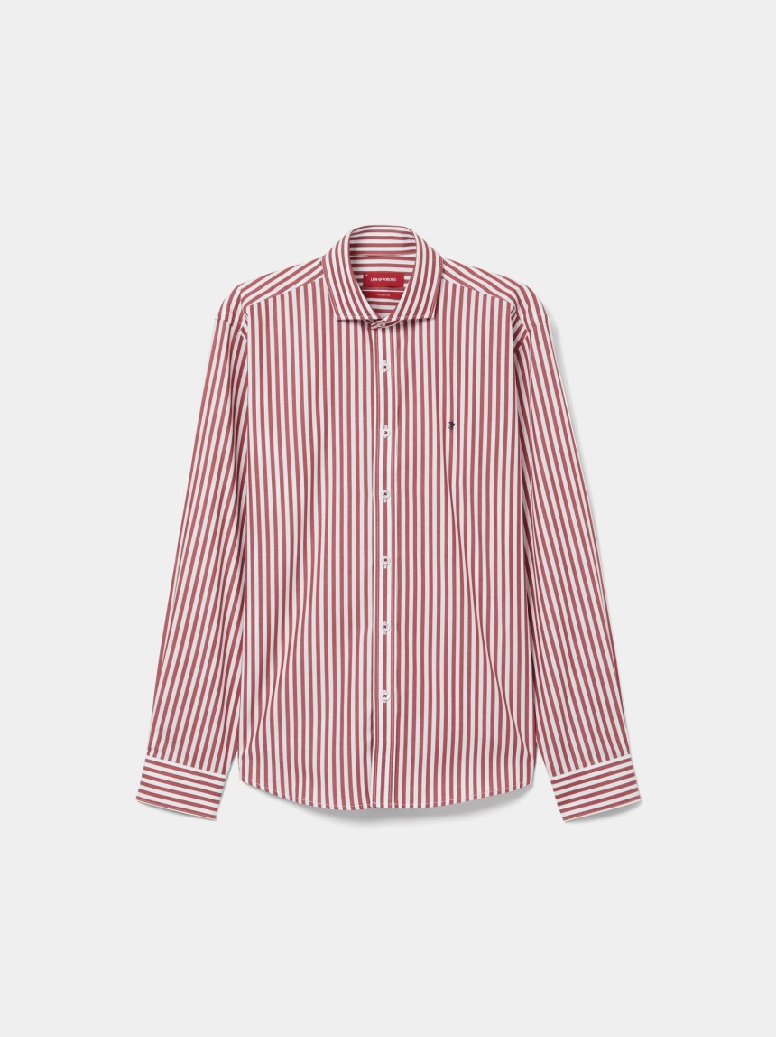 Camisa regular fit �s riscas em algod�o