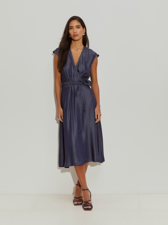 Crossover denim dress