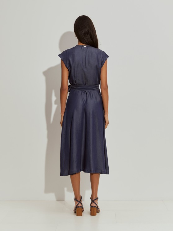 Crossover denim dress