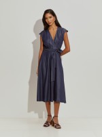 Crossover denim dress