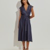Crossover denim dress