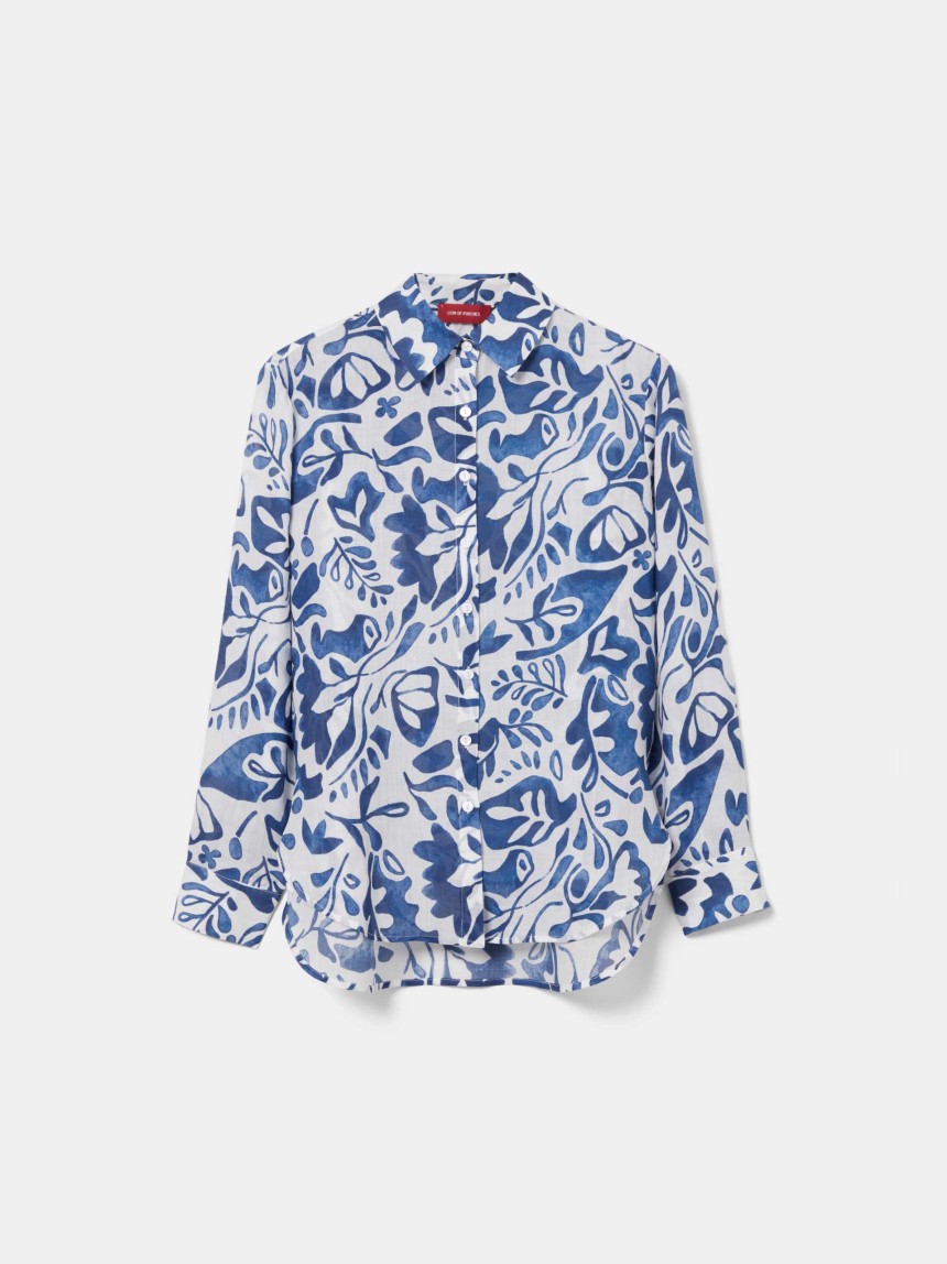 Printed ramie shirt