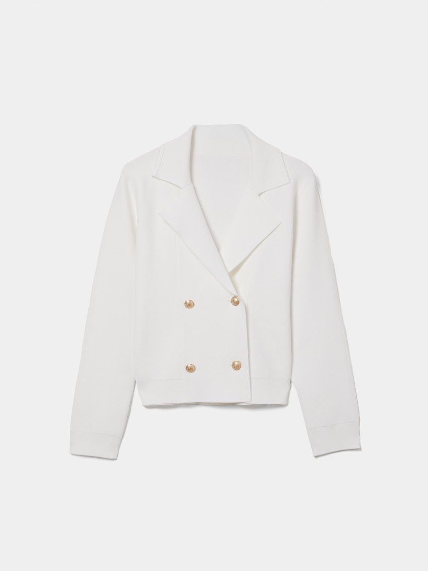 Casaco blazer em malha