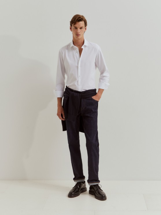 Camisa slim fit de algodo