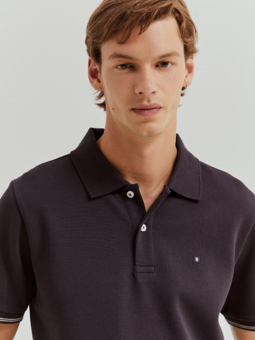 Regular fit piqu polo shirt