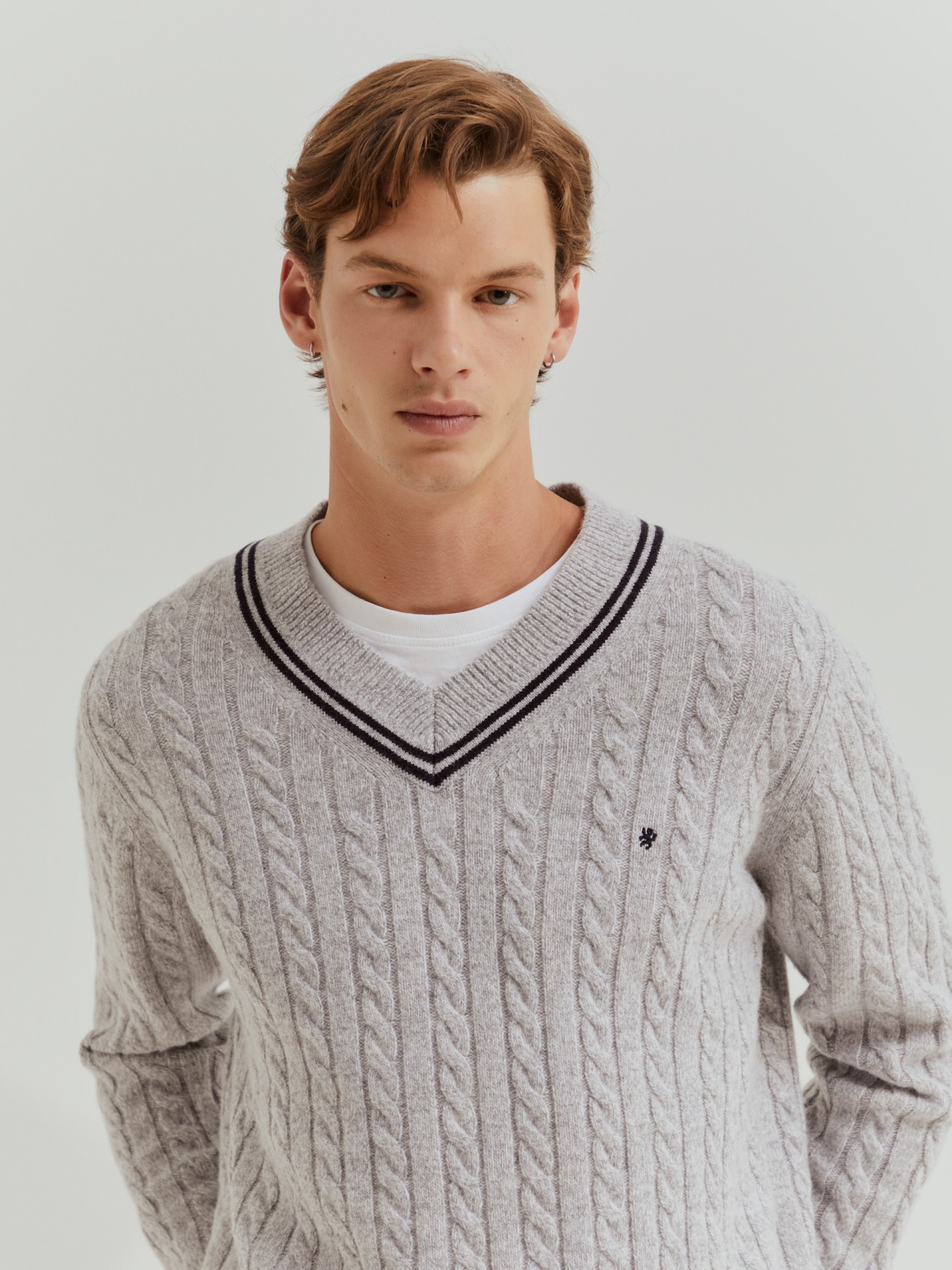 Pullover de malha entrançada