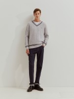 Pullover de malha entrançada Pullover de malha entrançada