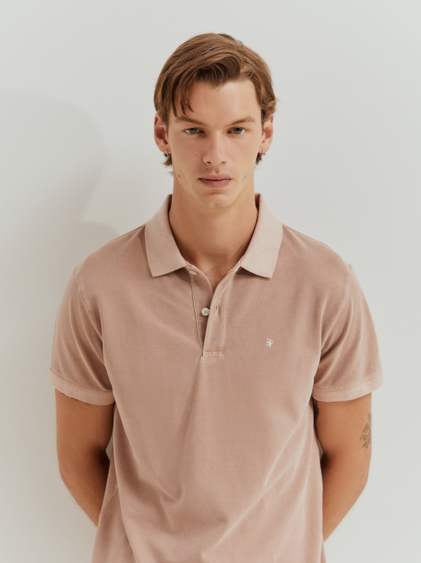 Polo slim fit garment dye