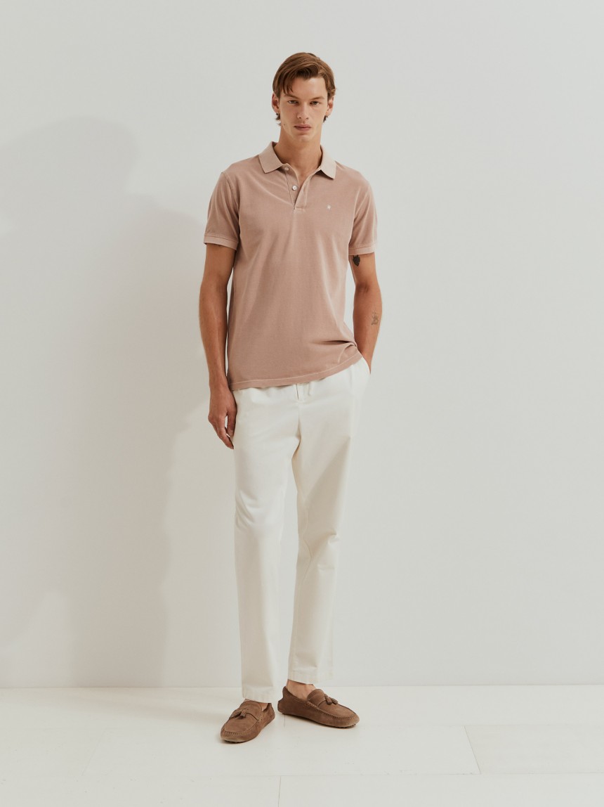Polo slim fit garment dye