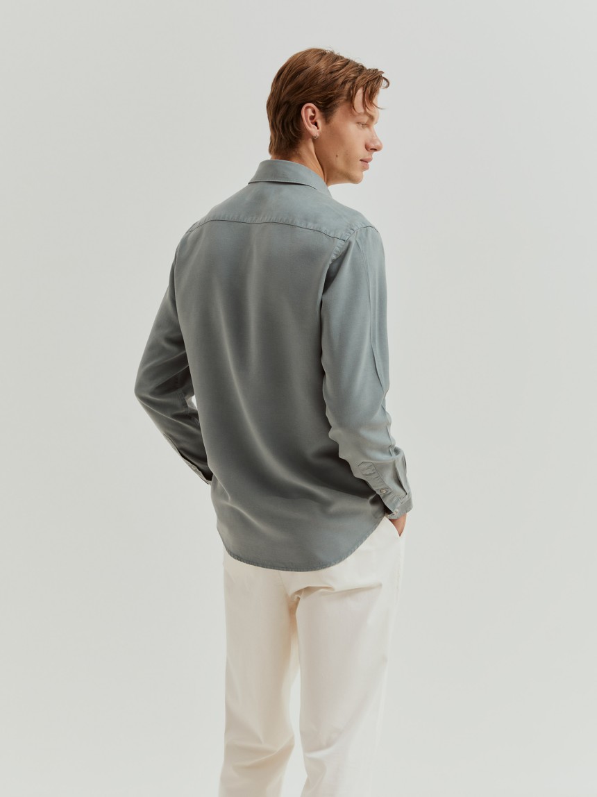 Slim fit shirt in lyocell and linen