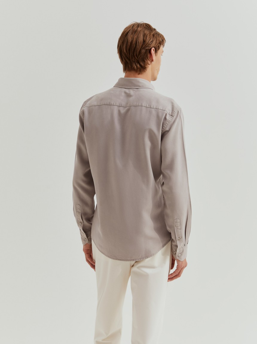 Slim fit shirt in lyocell and linen