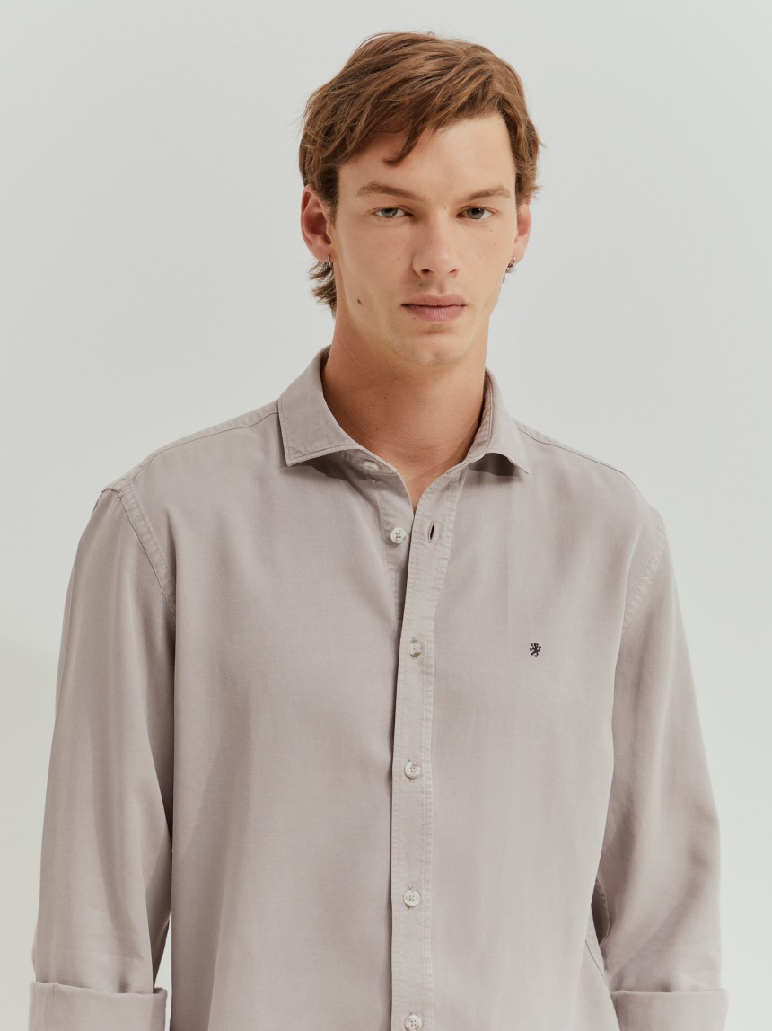 Slim fit shirt in lyocell and linen