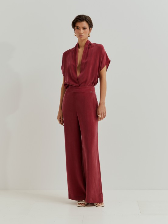 Cupro wide leg pants