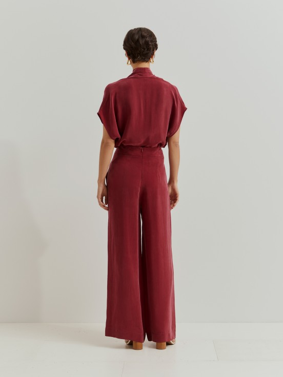 Cupro wide leg pants
