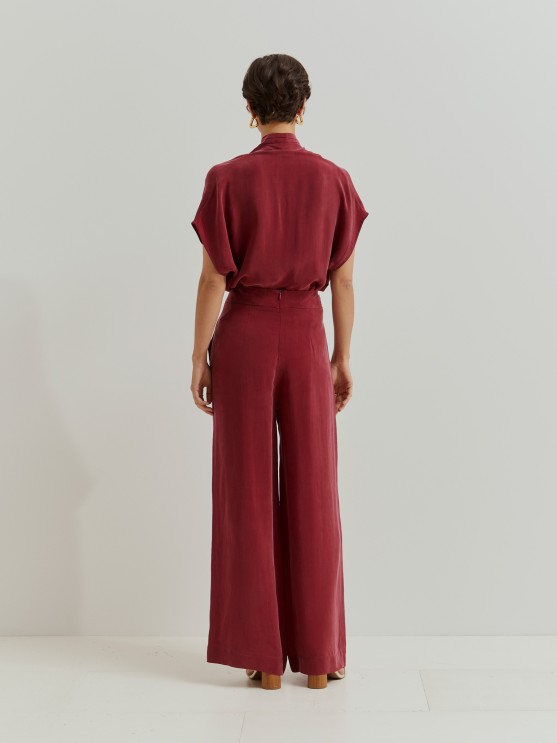 Pantalones anchos de cupro