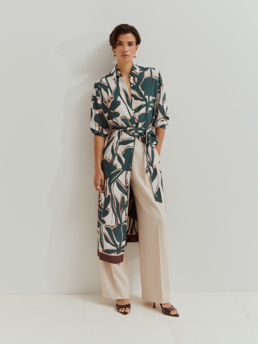Camisa larga estampada