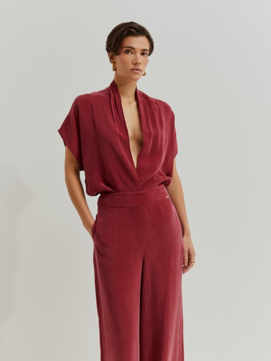 Cupro wide leg pants