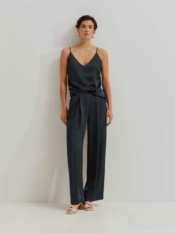 Calas wide leg acetinadas