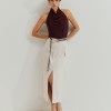 Top halter drapeado