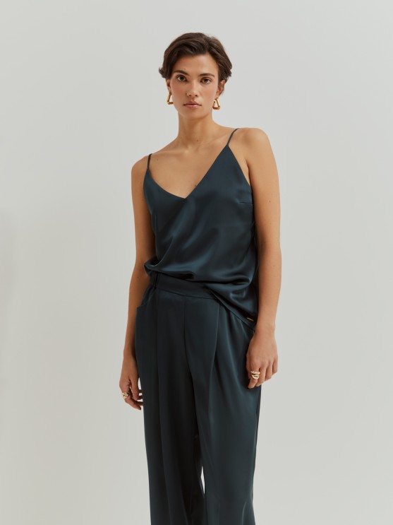 Calas wide leg acetinadas