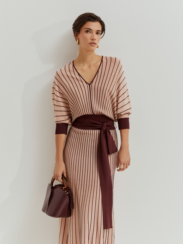 Flared knit dress