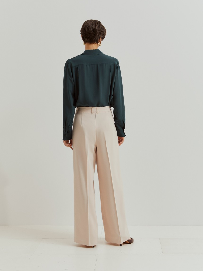 Creased palazzo trousers