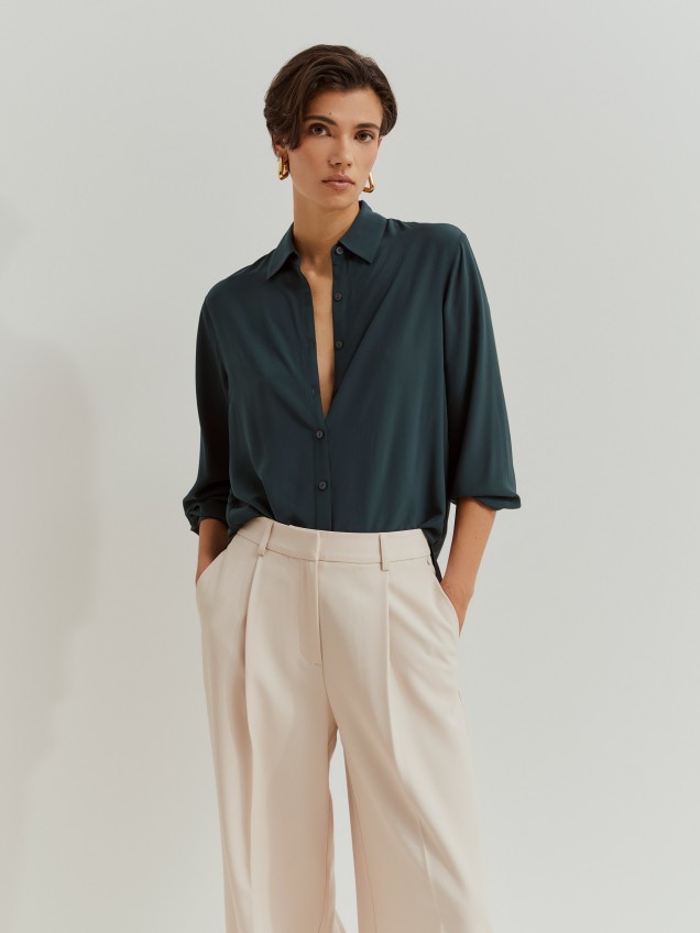 Creased palazzo trousers