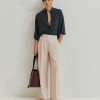 Creased palazzo trousers