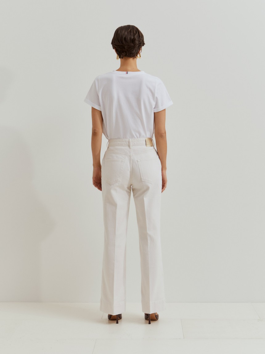 Wide leg denim pants