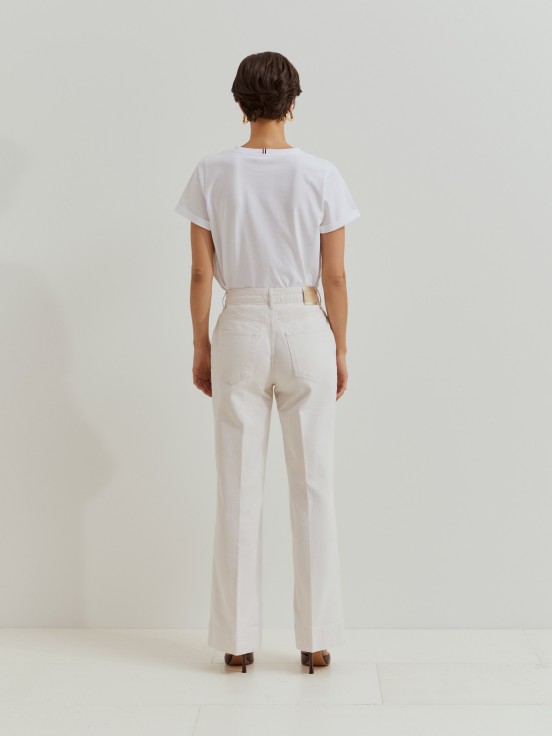 Wide leg denim pants