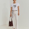 Wide leg denim pants