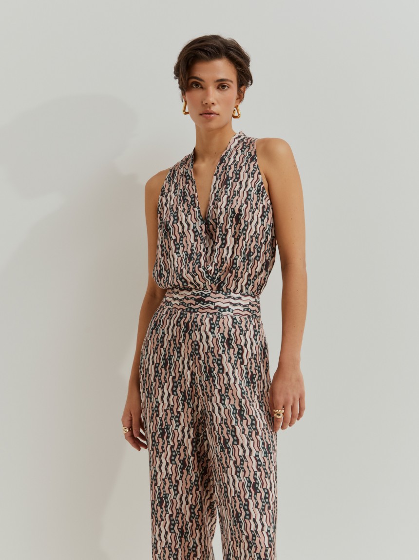 Printed palazzo pants