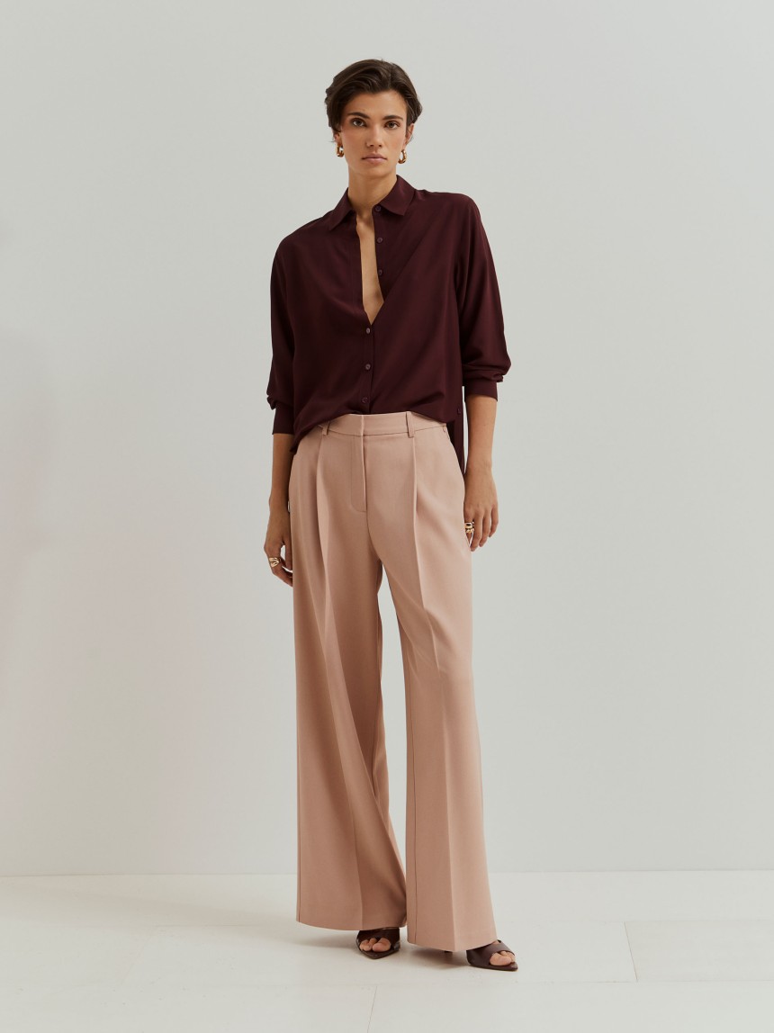 Creased palazzo trousers