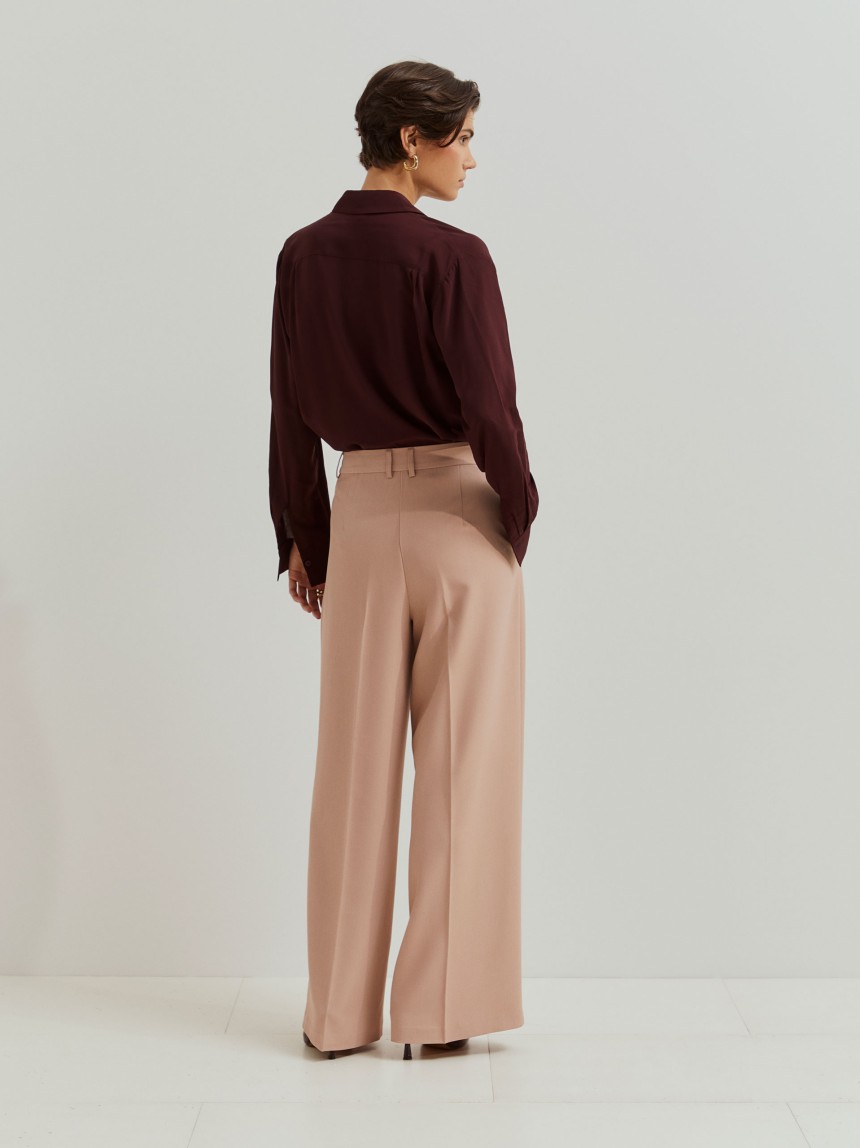 Creased palazzo trousers