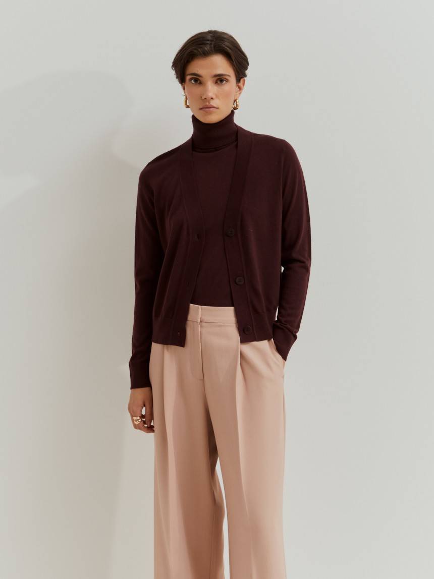 Wool knitted coat