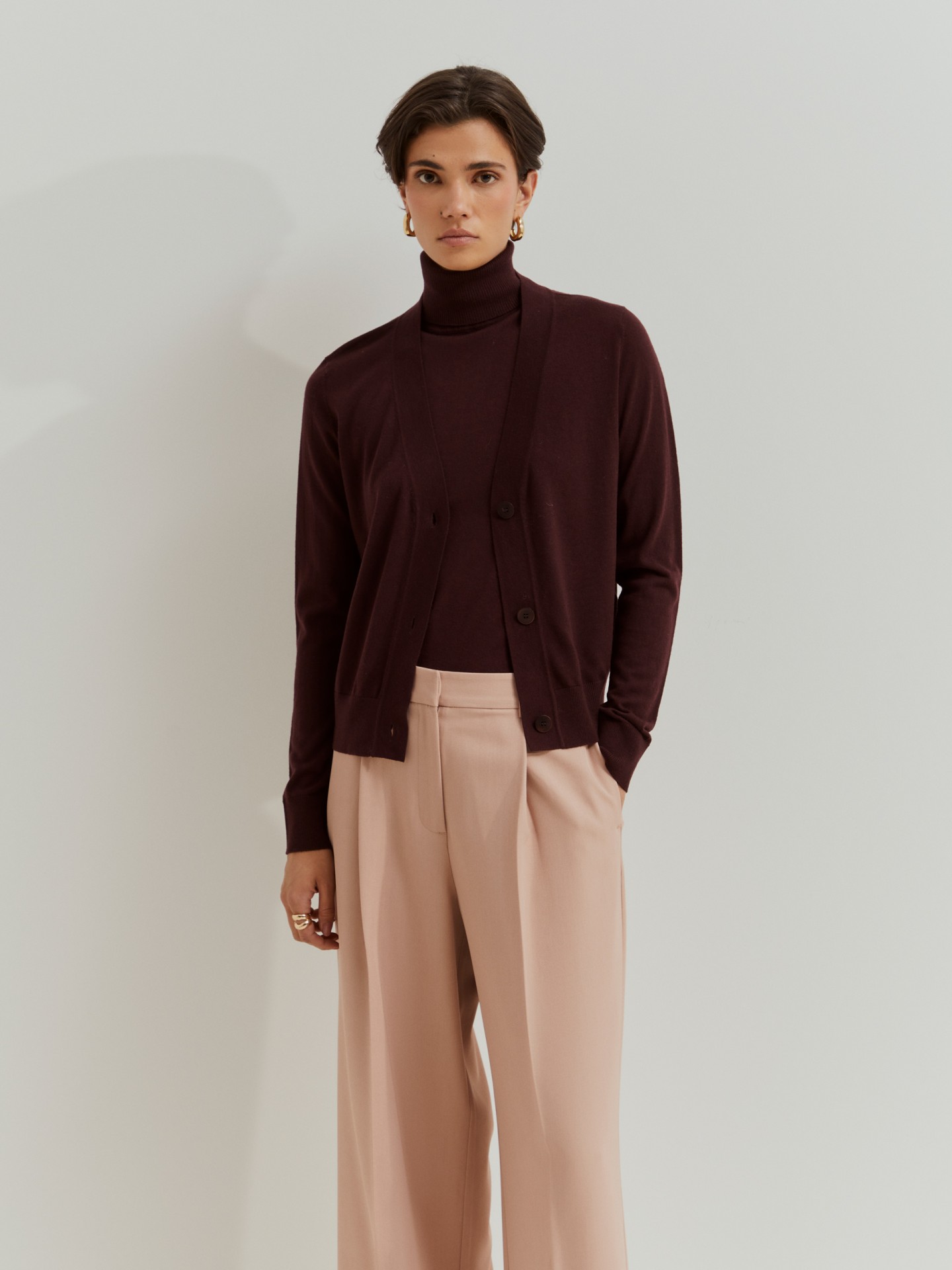 Wool knitted coat