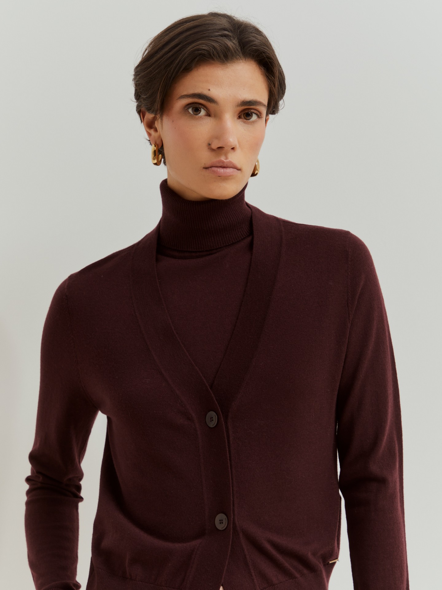 Wool knitted coat