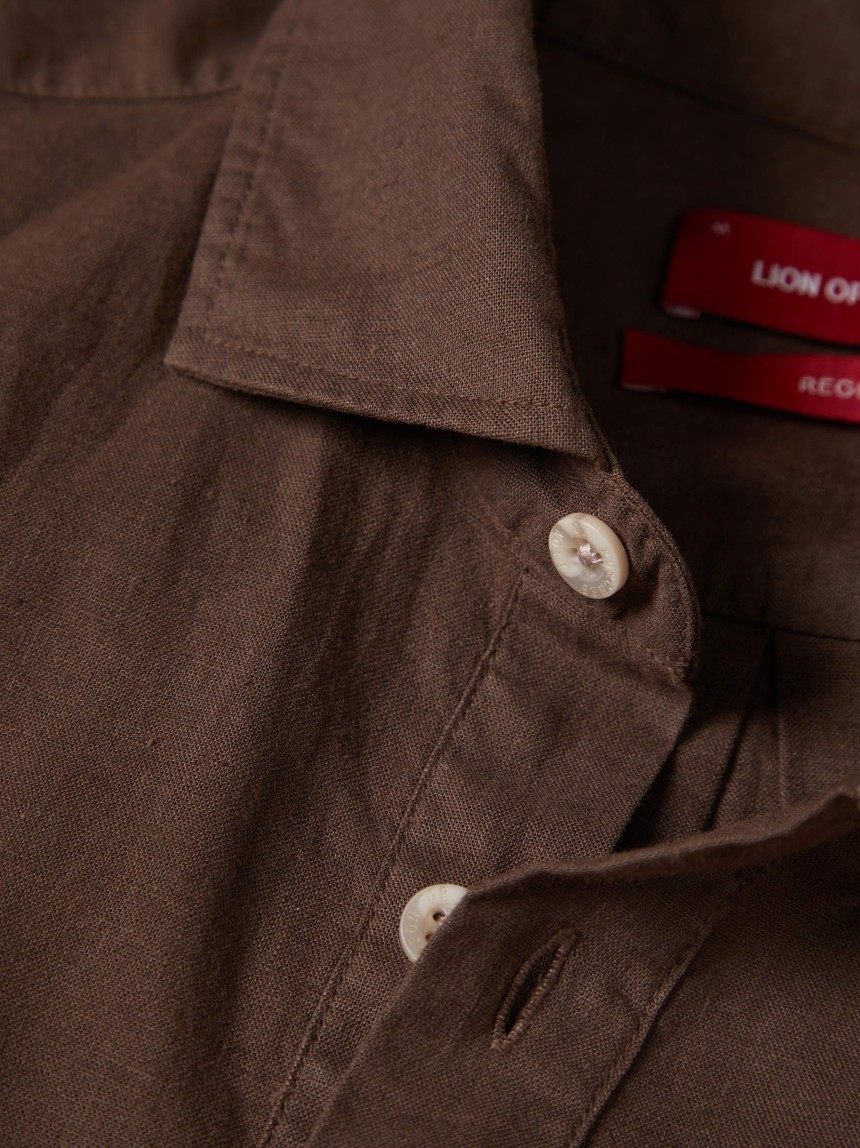 Camisa polo em linho e algod�o