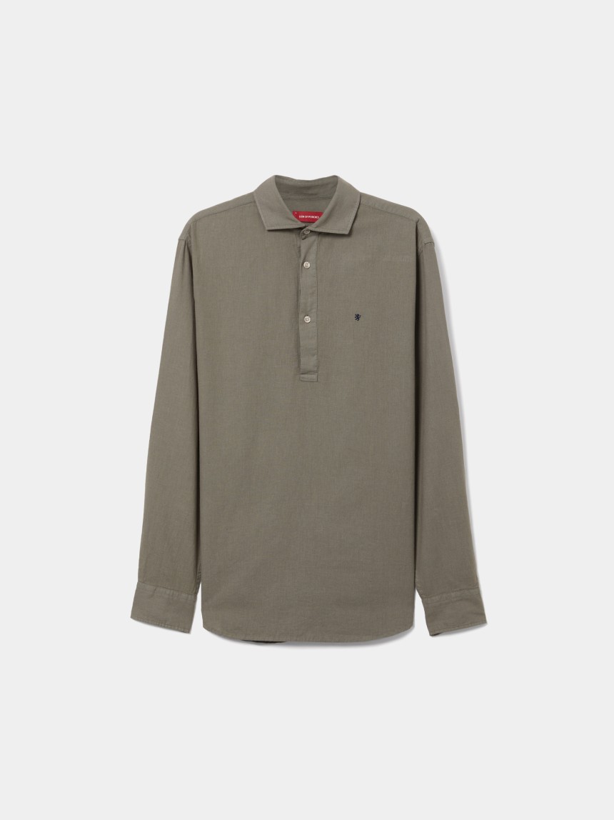 Camisa polo em linho e algod�o