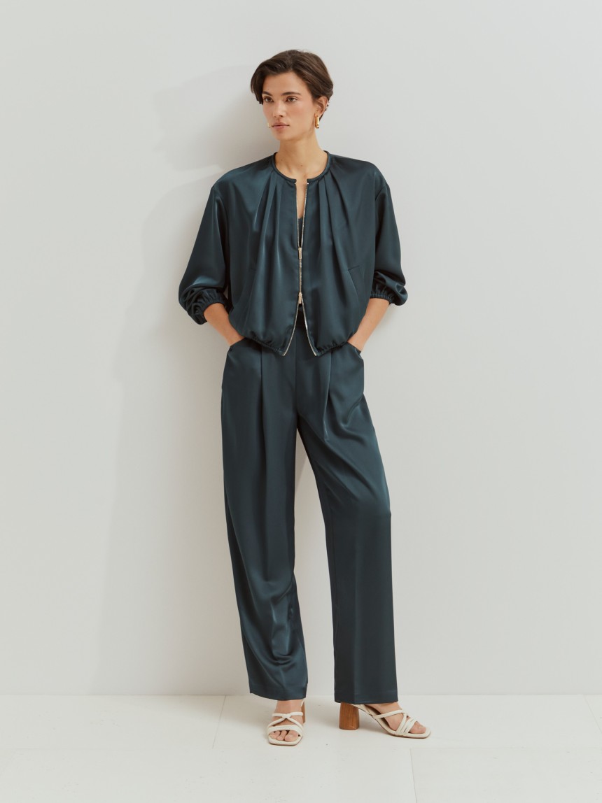 Chaqueta bomber satinada
