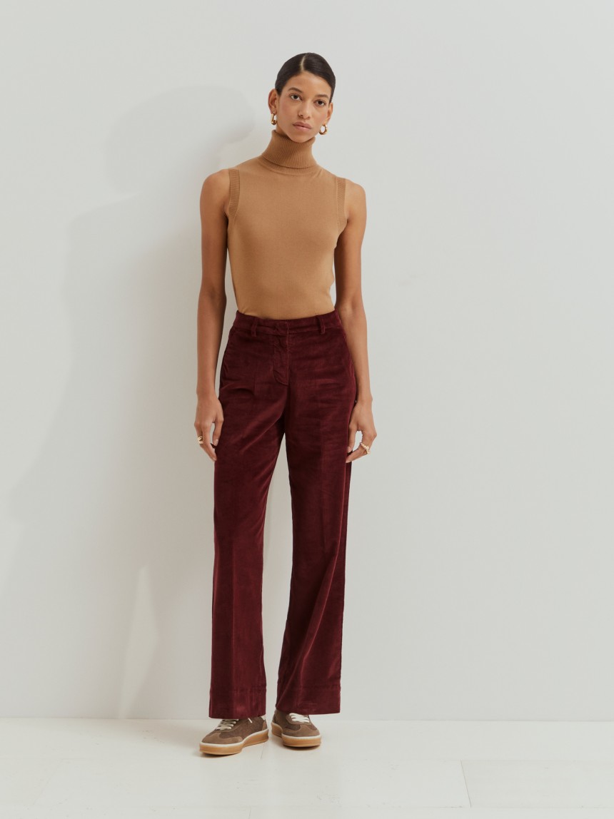 Wide leg corduroy pants