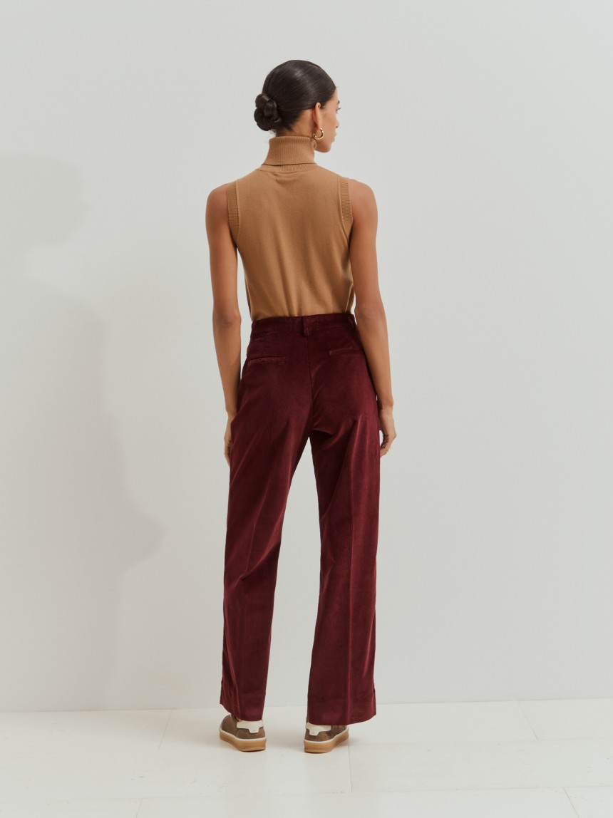 Wide leg corduroy pants