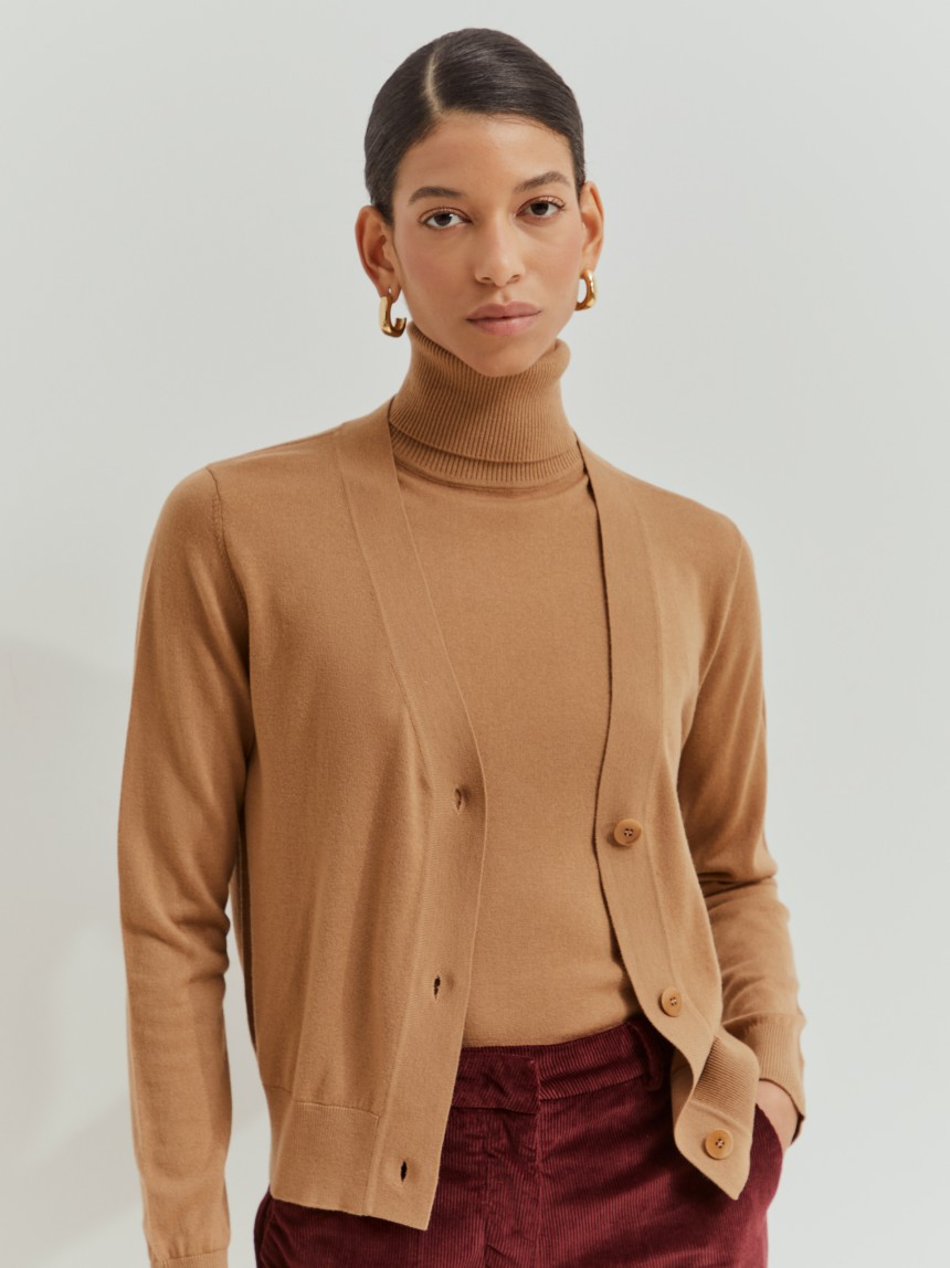 Wool knitted coat