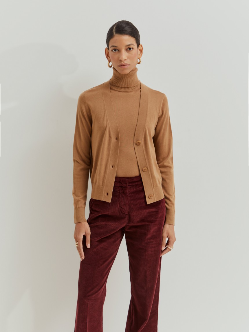 Wool knitted coat