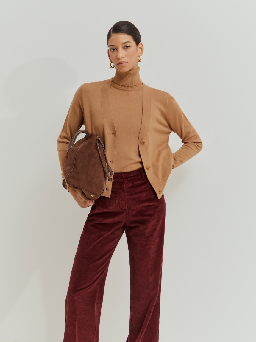 Wool knitted coat