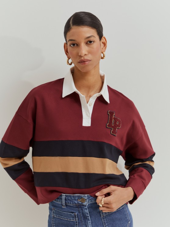 Striped long sleeve polo shirt LP006792_390 LION OF PORCHES