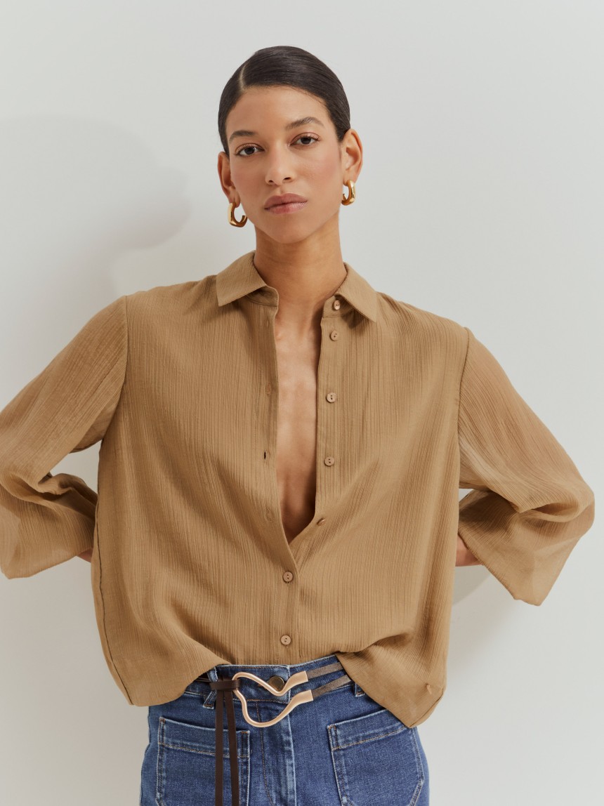 Camisa curta fluida
